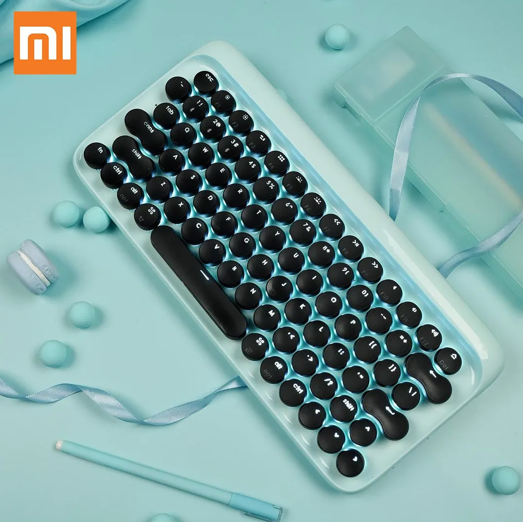 Xiaomi механические Bluetooth 79Key светодиодная подсветка клавиатуры порты usb для