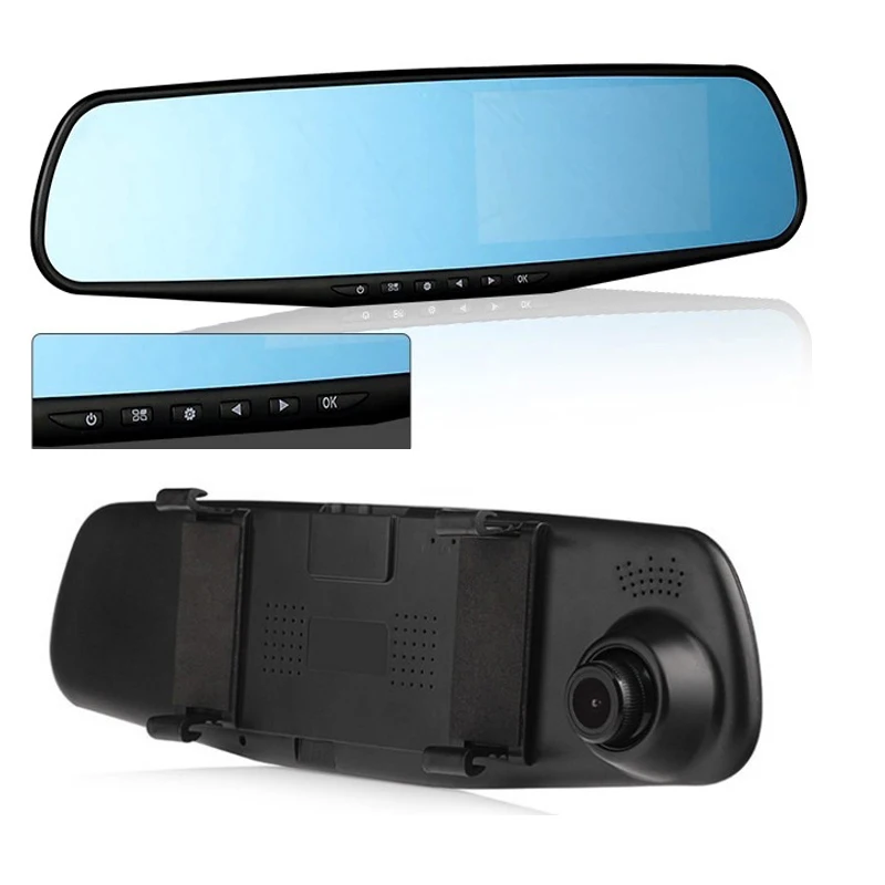 2 8 дюймов 1080P Двойной объектив зеркало со встроенным видеорегистратором Dash Cam