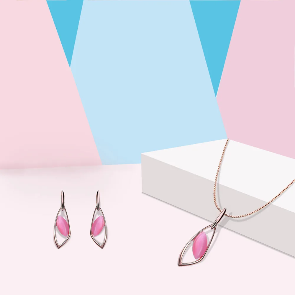 Хит 2017 Кристальный набор украшений для женщин розовое золото геометрическая