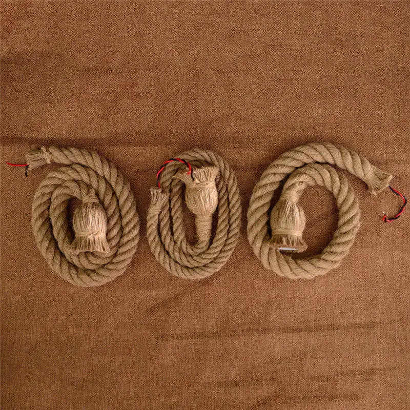 Винтажная веревочная Подвесная лампа в стиле ретро креативный индивидуальный