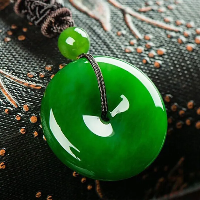 100% натуральный Китай зеленый нефрит Пинг пряжки подвеска мода Ювелирные Изделия