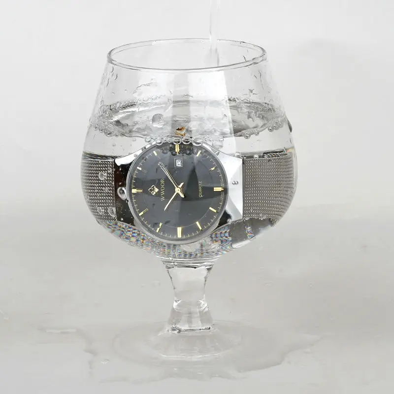 Топ люксовый бренд WWOOR мужские часы браслет из нержавеющей стали Кварцевые