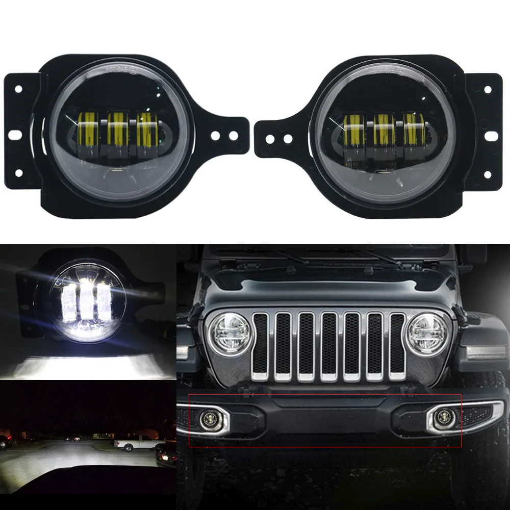 Светодиодный противотуманный фонарь Halo для Jeep Wrangler JL Chrysler Cruiser 4 дюйма светодиодный противотуманный фонарь для Jeep JL 10th anniversary бампер