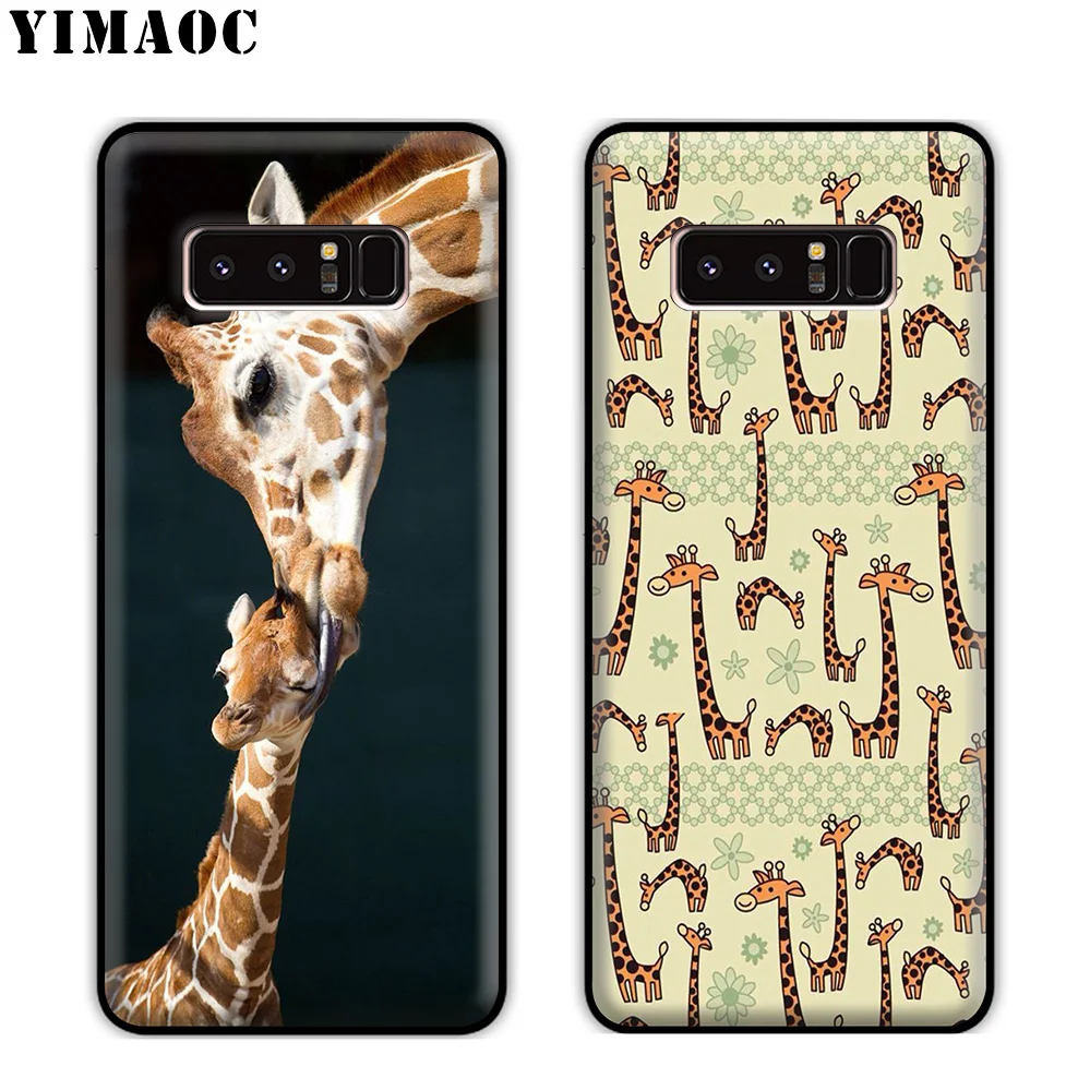 YIMAOC Giraffe Cute Animal Funny Soft Silicone Case for Samsung Galaxy S10 S10e S9 S8 Plus S7 S6 Edge J6 Cover |