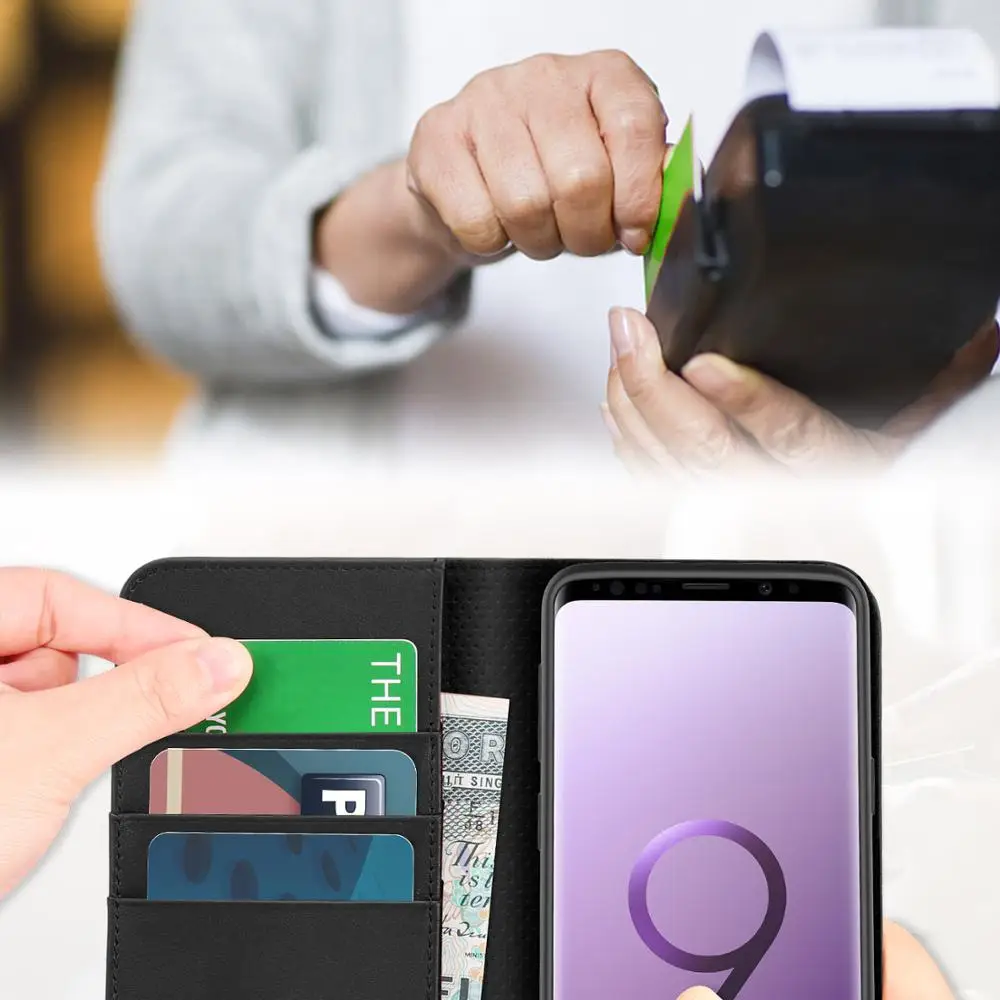 Чехол бумажник SHIELDON для Galaxy S9 чехол папка Обложка функция подставки с