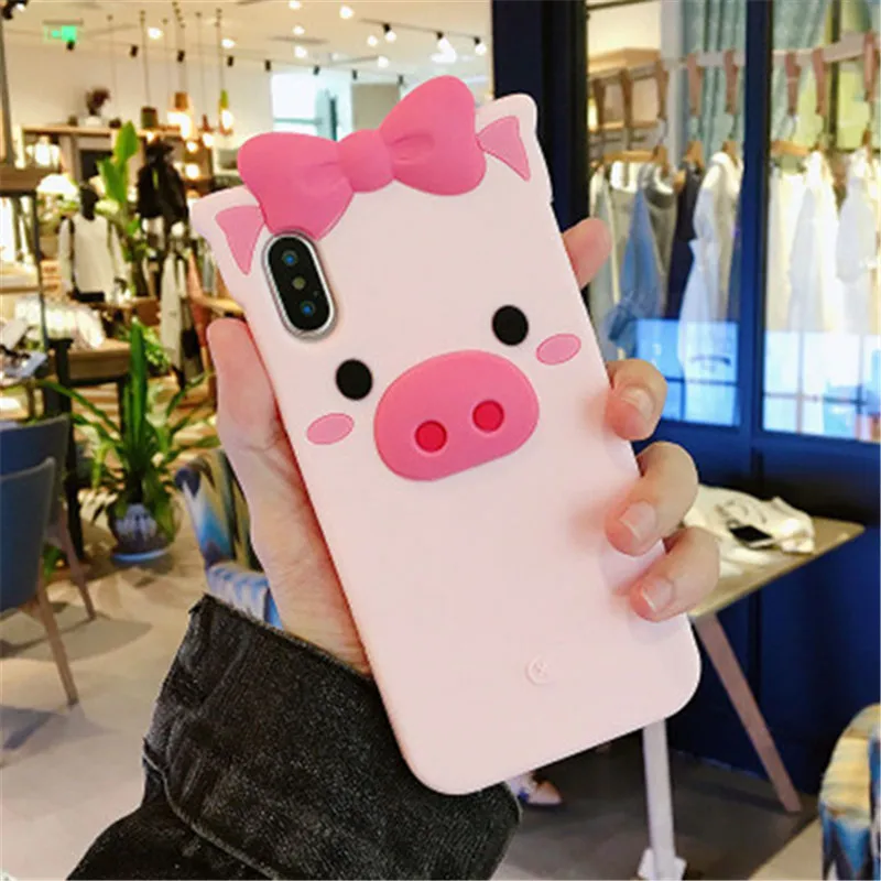Q UNCLE 3D Cartoon Pink Cute Pigs Soft Silicone Phone Back Cover Case for Samsung Galaxy J2 J7 Prime J710 A7 A8 C7 |