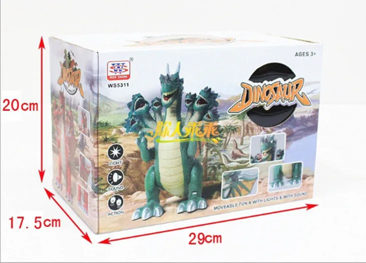 Бесплатная доставка Высокотехнологичный семь головок динозавров игрушка мир