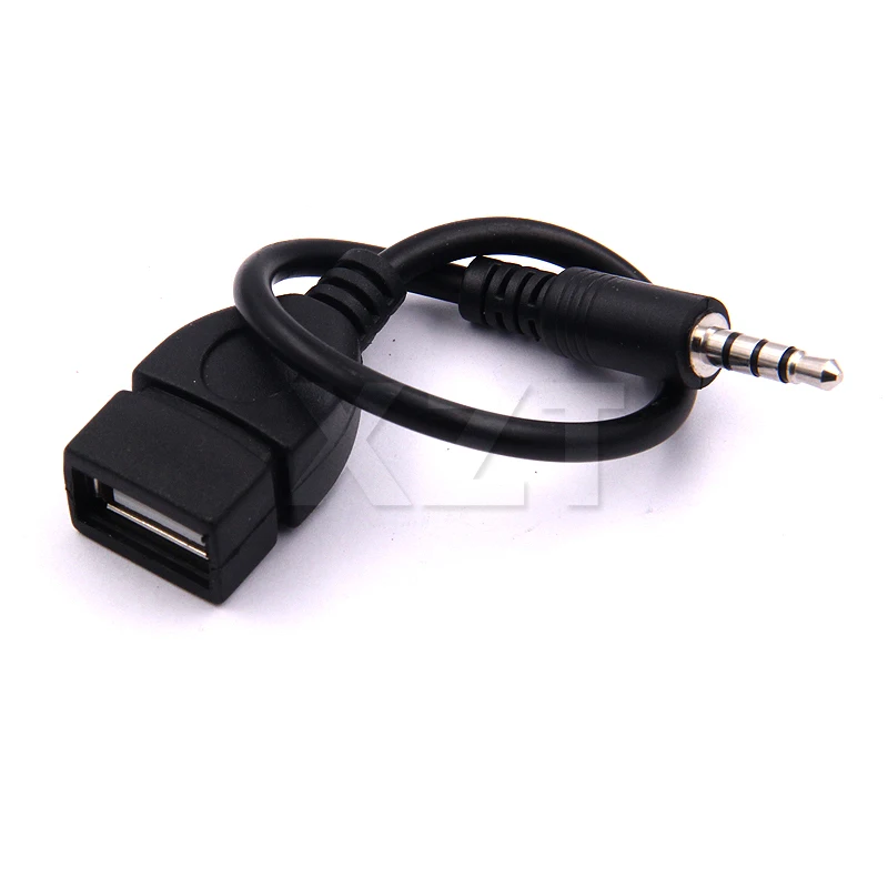 10 шт./лот 3 5 мм штекер аудио AUX разъем к USB 2 0 Тип A гнездо OTG конвертер адаптер