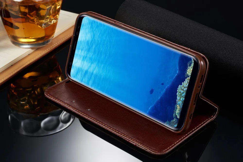 Кожаный флип-чехол на магните для samsung Galaxy S7 S6 edge S8 S9 S10 Plus S10E Lite Роскошный чехол-бумажник с отделением для карт