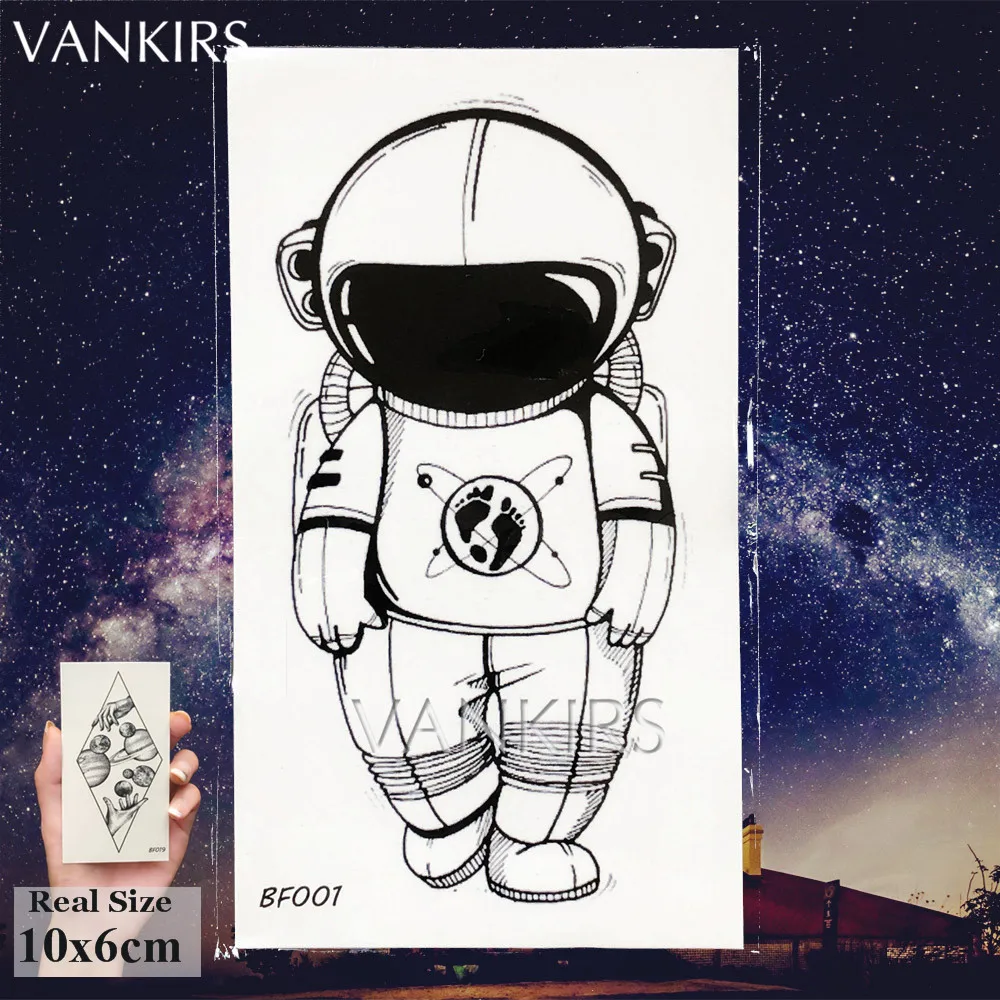 Временная тату VANKIRS для мужчин и женщин наклейки на астронавт космос руки руку