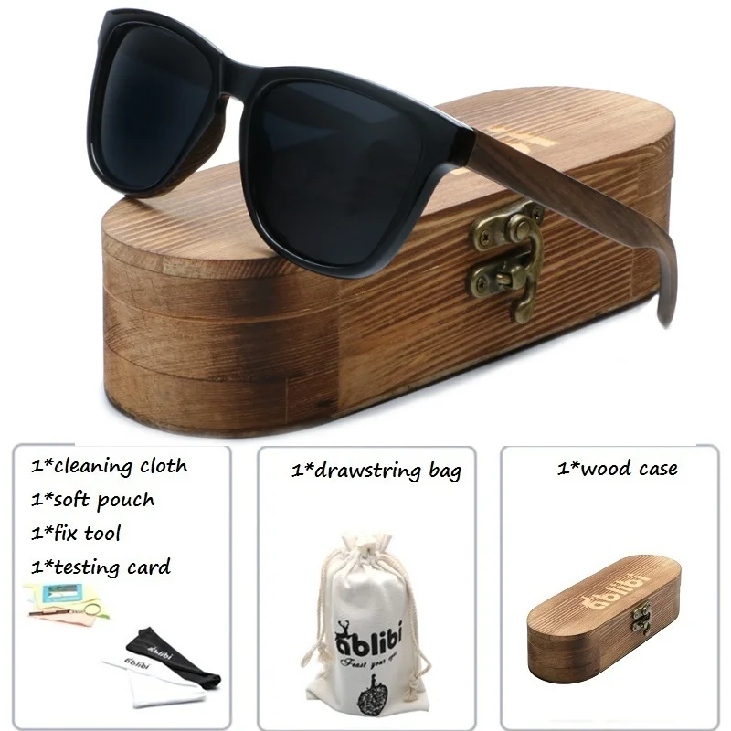 

Sunglasses 2019 Polarized Zebra Wood Sunglasses Handmade Vintage Wooden Frame Male Driving SunGlasses Shades Gafas With Gift Box