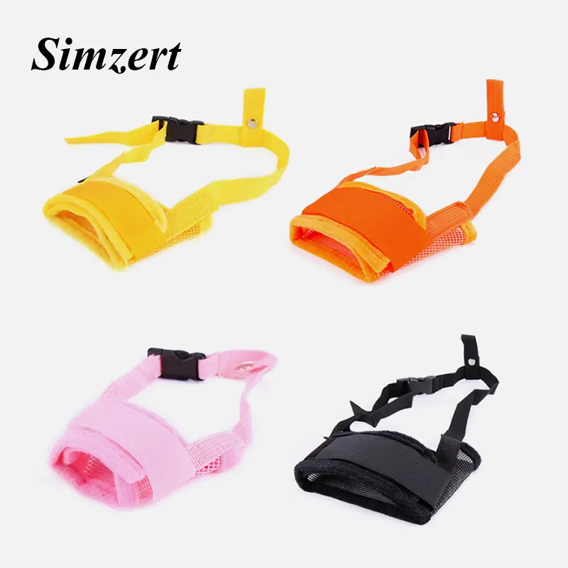 Simzert Muzzles нейлоновая дышащая анти укус Собака Рот Набор Регулируемый Размер Пэт