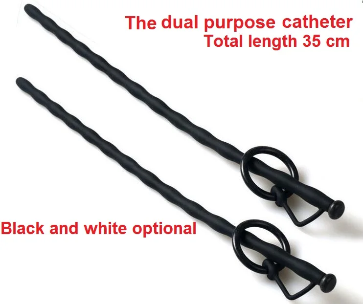 

Dual Purpose 35CM Male Soft Silicone Catheter Urethral Sounding Stretching Stimulate Dilator Penis Plug BDSM Sex Toy 3 Size