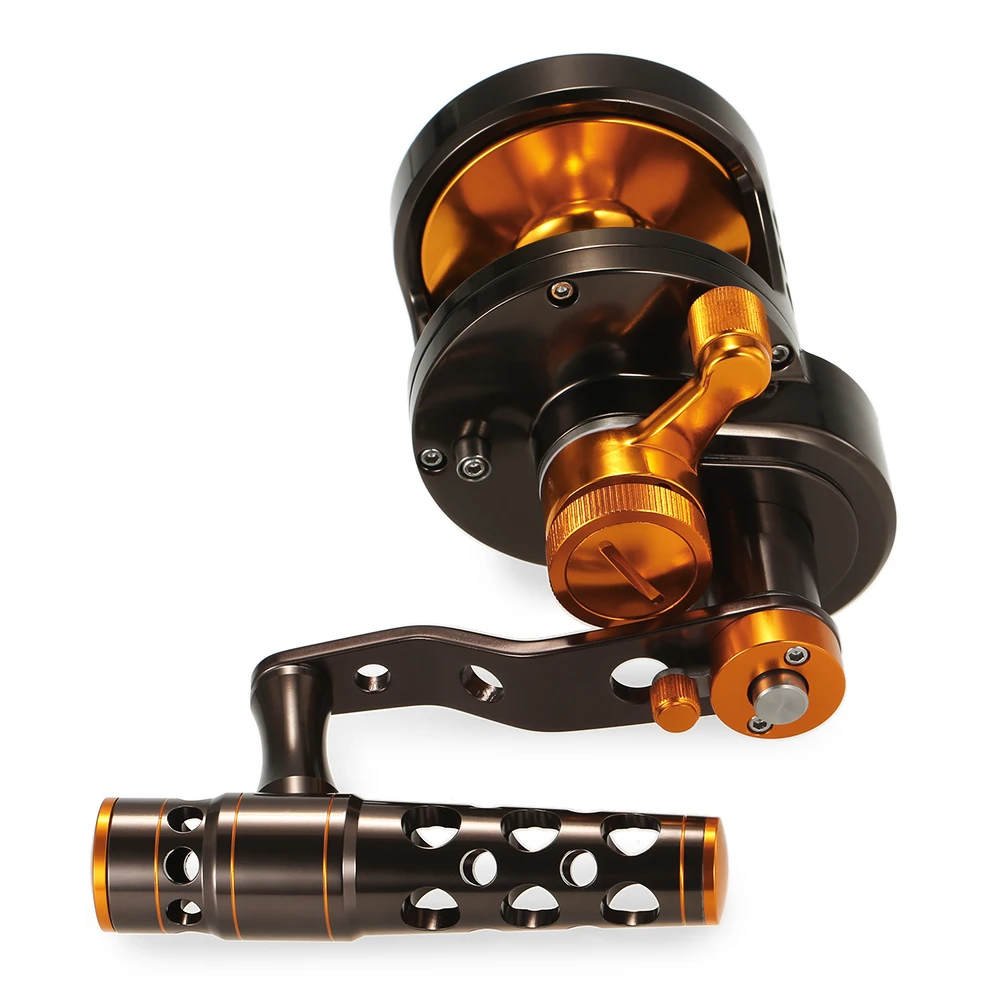 Алюминиевая двухскоростная Рыболовная катушка с ЧПУ рыболовная тяга большая для