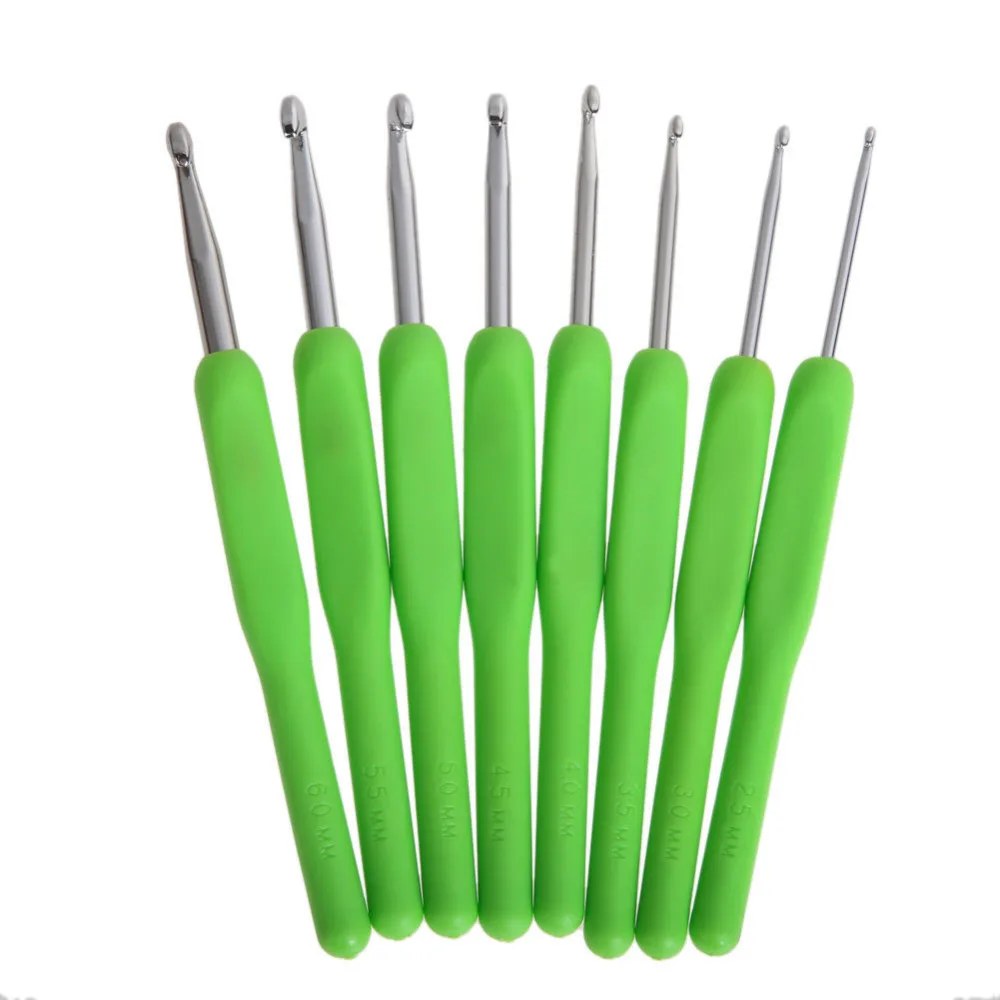 8 шт. Алюминиевые крючки для вязания размеров 2 5 6 0 мм|knitting neddles|crochet hooks ergonomichandled