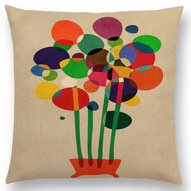 Красочные Мультяшные цветы милая Радуга цветочный сад бонсай тропические