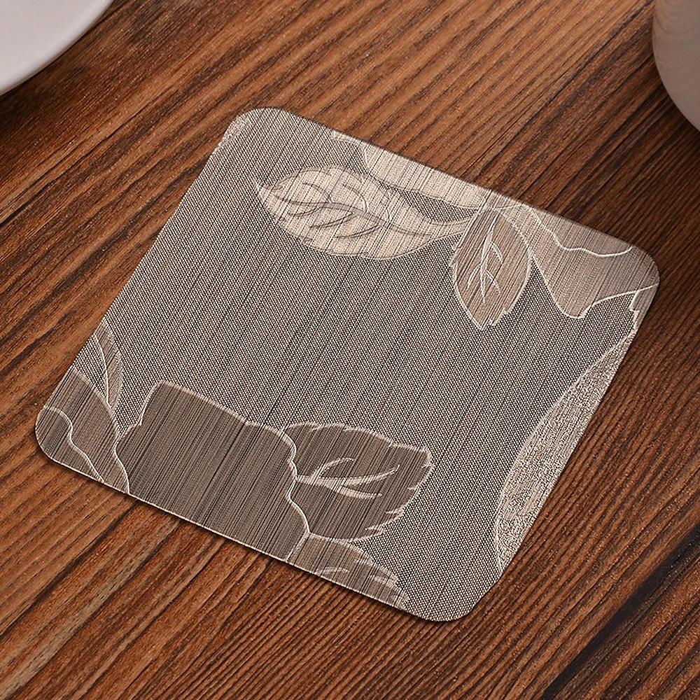 3 шт. металлический матовый ПВХ мягкий резиновый подстаканник Водонепроницаемая