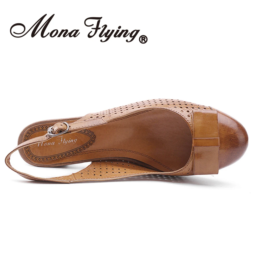 Mona Flying/сандалии из натуральной кожи с закрытым носком и ремешком на щиколотке; летняя повседневная обувь; 0217-1