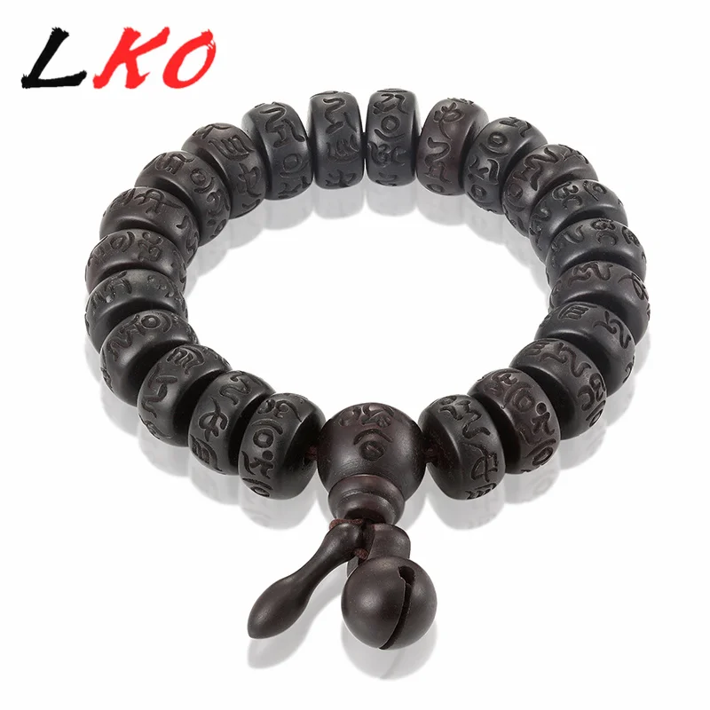 LKO 15*8 мм и 13*8 бусины с молнией ход Jujube дерево Ом Мани Падме Хум браслет Бесплатная
