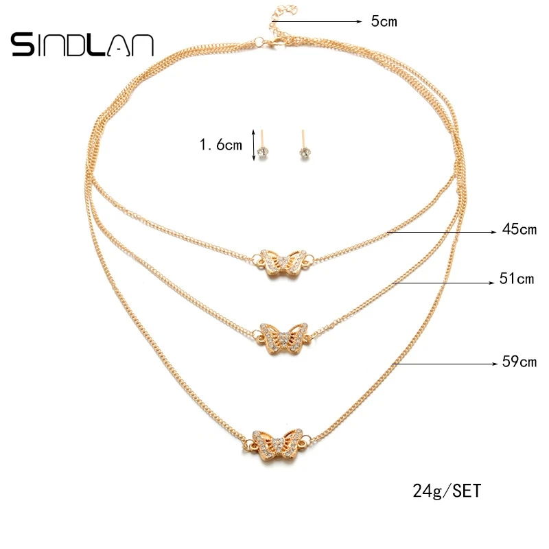 Набор ювелирных изделий Sindlan Очаровательные Кристаллы простые серьги-гвоздики