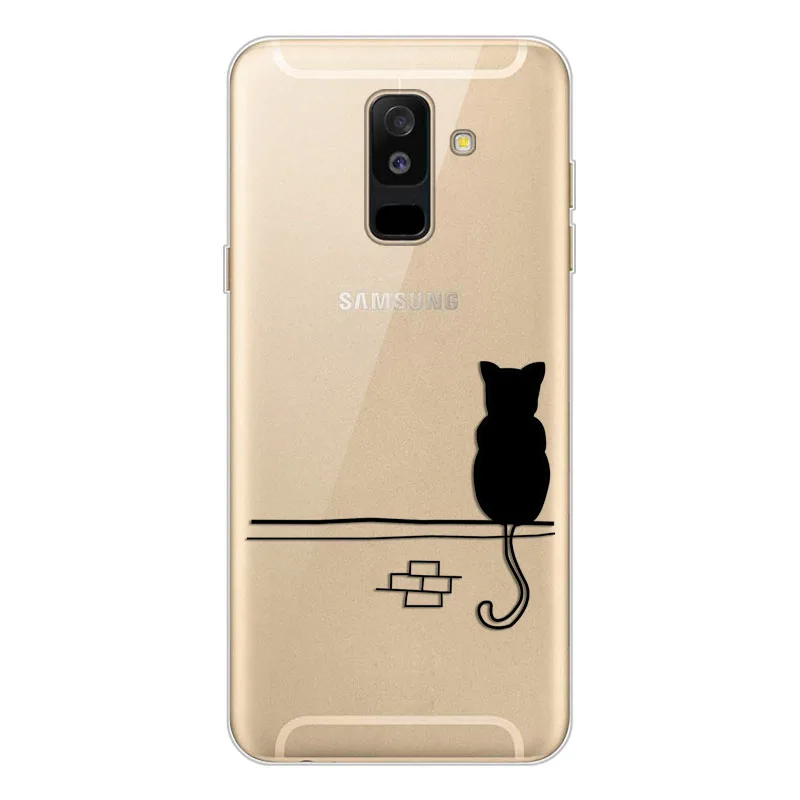 Чехол для samsung Galaxy A6 SM A600, мягкий силиконовый чехол из ТПУ с принтом, чехол на заднюю панель samsung A6 Plus capa A605 A605F, чехол для телефона s