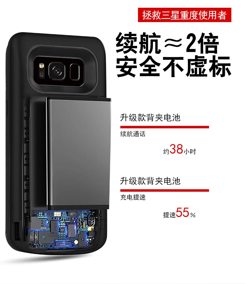 5000 мАч батарея случае для Samsung Galaxy S8 резервного копирования зарядное устройство