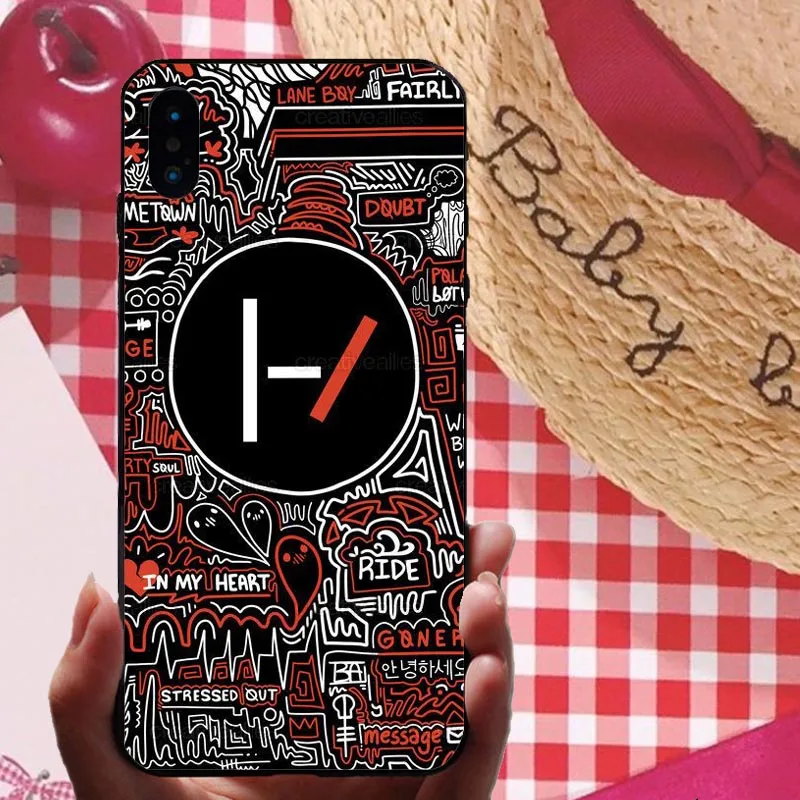 TPU Черный мягкий чехол для телефона Twenty One Pilots для iphone XS MAX XR 7 8 8plus 6s X Fundas 21 Band collage Coque Fundas Shell Capa - Цвет: TPU