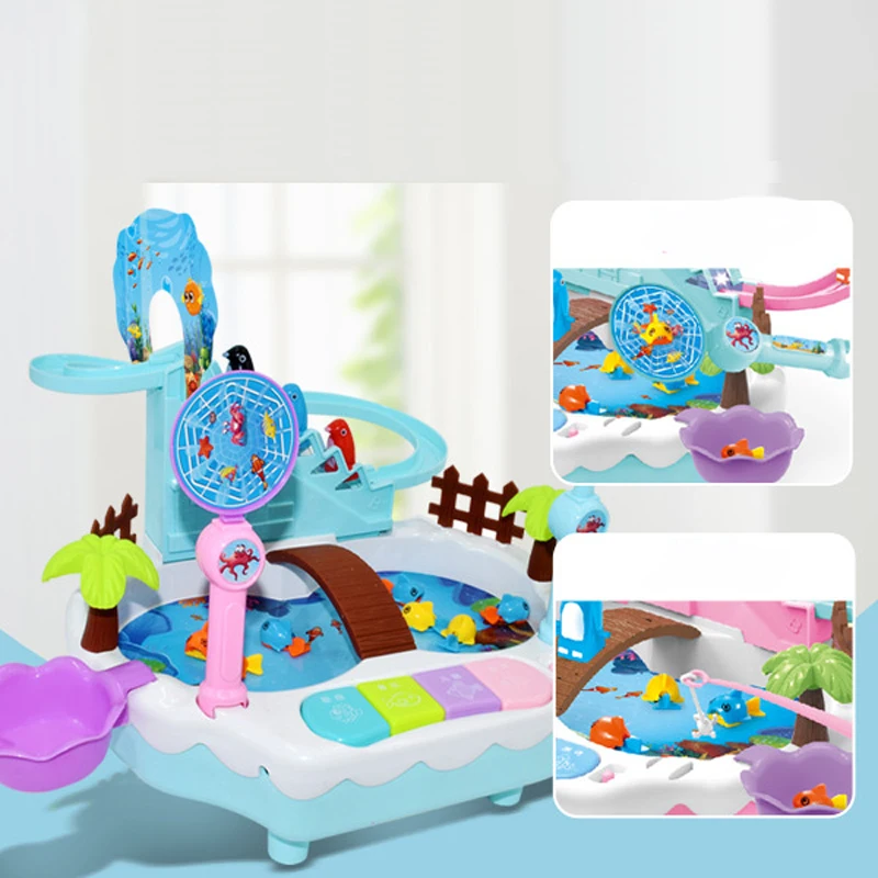 Cartoon Musical Fishing toys Penguin slide platform Parent-child Interactive Game toy Gift for children Summer water | Игрушки и хобби