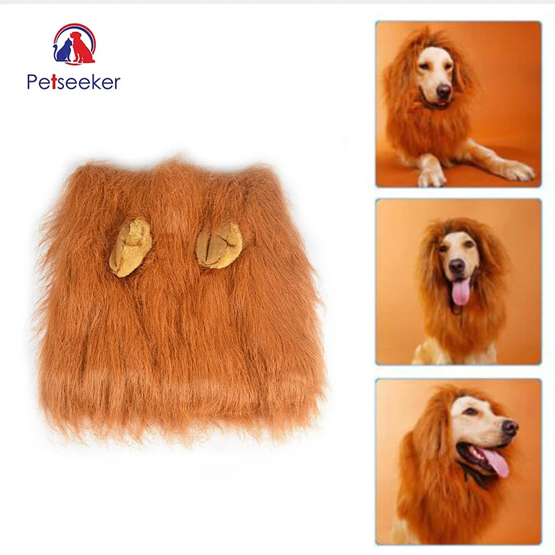 Костюм для домашних животных Забавный парик льва грива нарядное платье