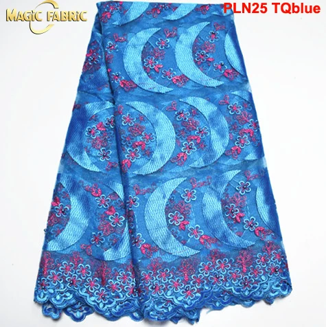 

French Net Lace Fabric 2017 Latest african guipure lace fabric with stones mesh tulle fabric PLN25