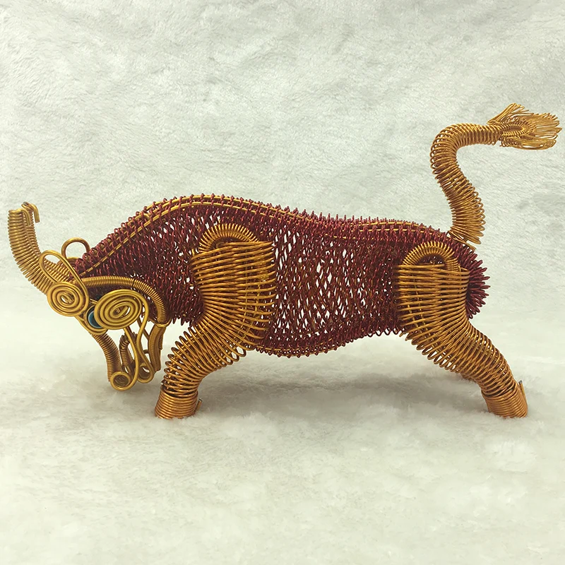 Металлическая Статуя алюминиевый ручной статуя коровы ретро украшения дома