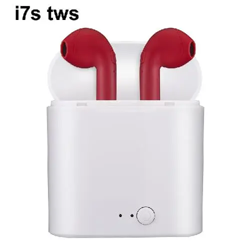 i7 red charging I7 tws i7s tws i7s беспроводные Bluetooth наушники с зарядной коробкой наушники с микрофоном наушники-вкладыши для iPhone huawei samsung - Цвет: i7 red charging