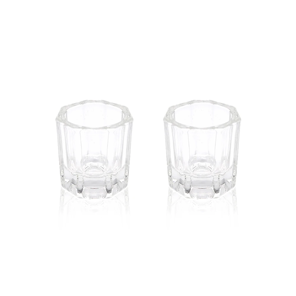 2 Glass Cup Tignish 2 шт./партия акриловая кристаллическая жидкость для ногтей, стеклянная чашка, порошок для ногтей, щетка для мытья, мини-инструменты для маникюра - Цвет: 2 Glass Cup