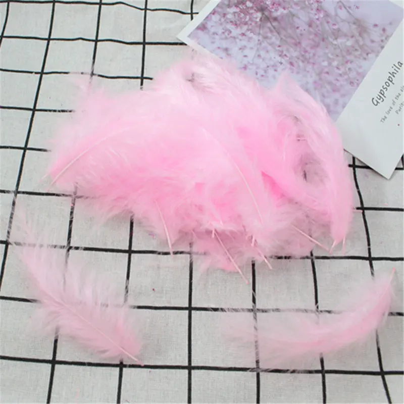 light pink 50pcs Перья индейки 50 шт 4-6 дюймов 10-15 см куриные Шлейфы перья индейки Марабу для карнавала Хэллоуин Рождество DIY Ремесло Декор - Цвет: light pink 50pcs