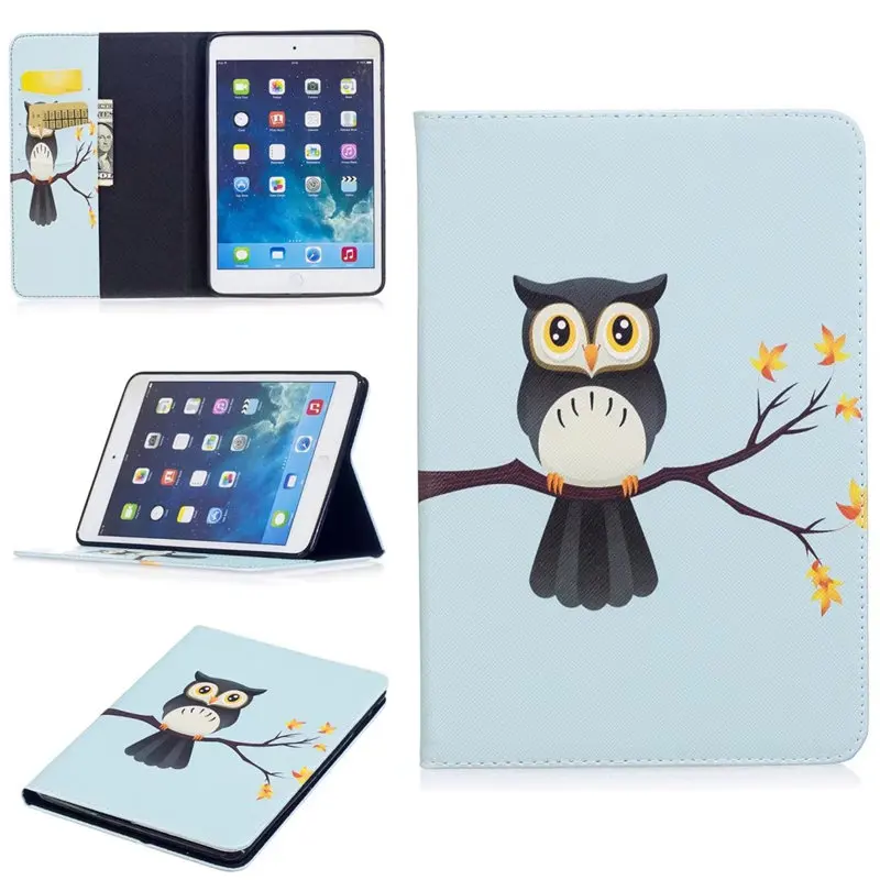 Для Apple ipad mini чехол с рисунком Совы бабочки кожаный смарт-чехол для ipad mini 1 2 3 планшет с отделением для карт для ipad mini - Цвет: 02