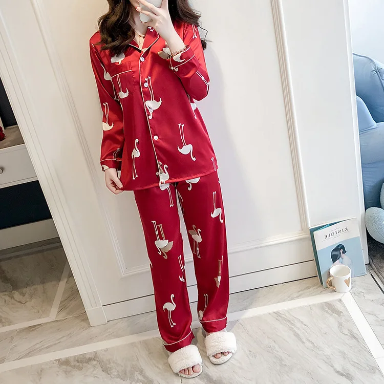 Женский Пижамный костюм рубашка и штаны ночной халат пижама повседневная одежда