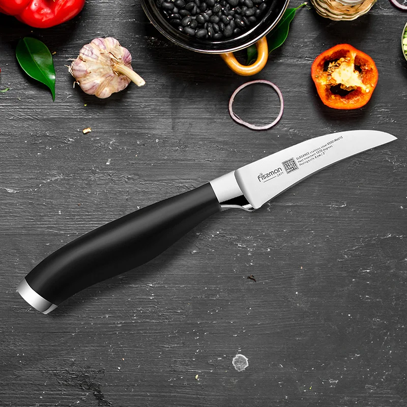 FISSMAN 3 дюймовый пилинг нож серии ELEGANCE немецкий стальной кухонный с рукояткой из