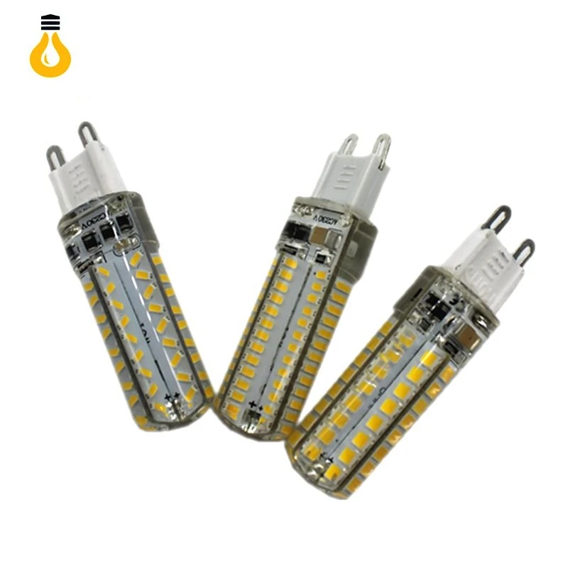 1 шт. Мини G9 9 Вт 12 Светодиодная лампа 3014 SMD AC 200 в 240 В Sillcone body LED кукурузная 64