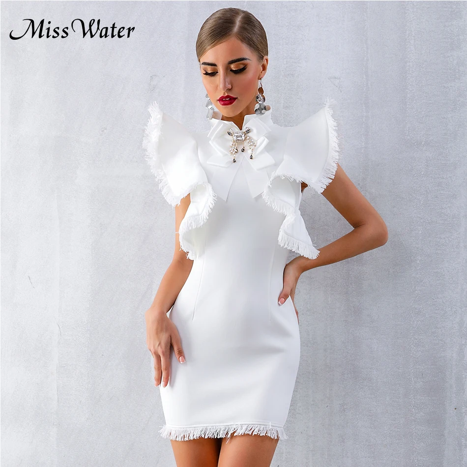 Miss водяные 2019 Новые Вечерние платья знаменитостей женские белые черные без
