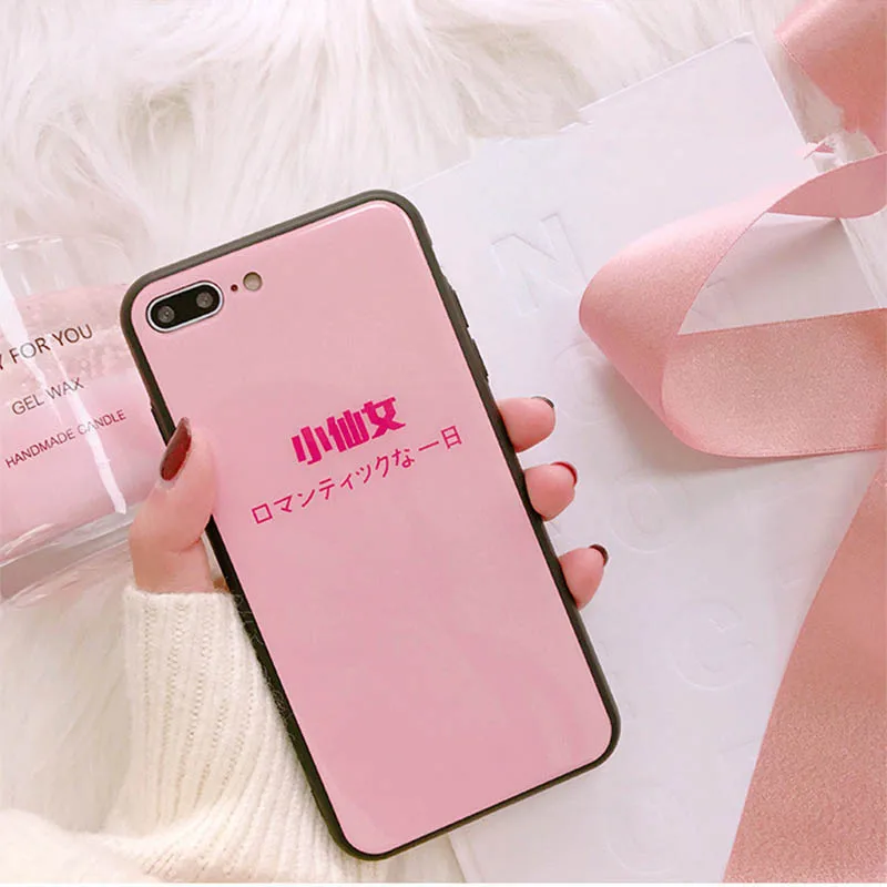 Textured glass text shell X Apple6 mobile phone iPhone6s/7plus/8 personality female models all-inclusive | Мобильные телефоны и