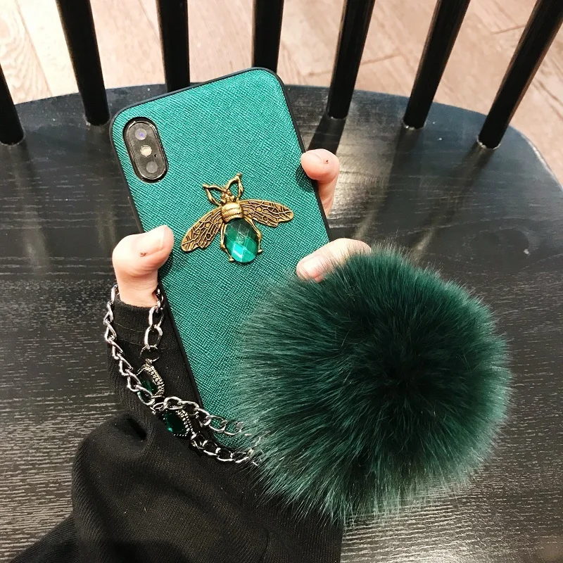 Fashion Simple 3d Crystal Bee Phone Cover Case For Iphone X 11 pro Xs Max Xr 10 8 7 6 6s Plus Luxury Hard Plastic Coque Fundas | Мобильные