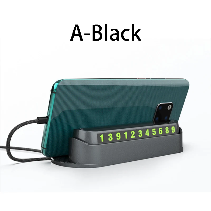 black Светящаяся Автомобильная карточка с телефоном для временной парковки держатель для Chevrolet Cruze Aveo Captiva Lacetti TRAX Sail Epica Lada Granta Kalina - Название цвета: black