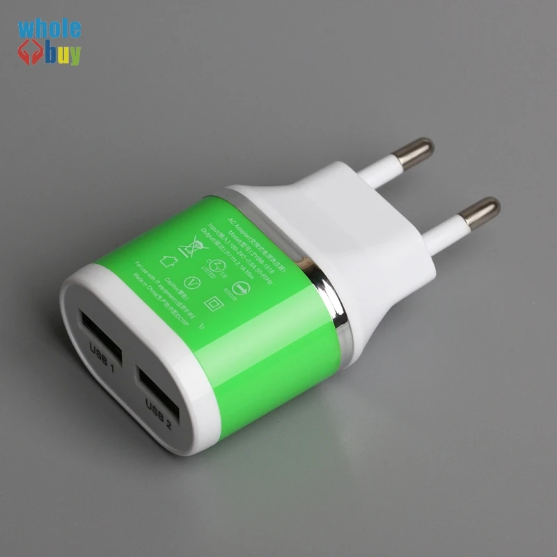 5 в 1A 2A цветное двойное зарядное устройство с двойным USB питанием AC настенное