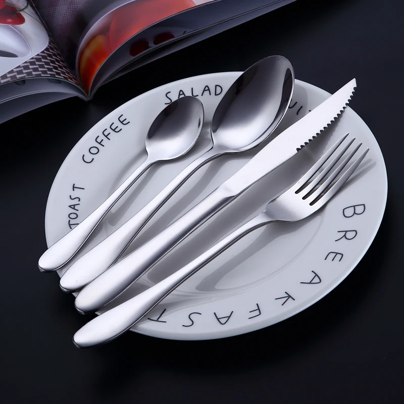 Обычная Западная столовая посуда зеркальный нож ложка вилка на 4 персоны 16 шт. |