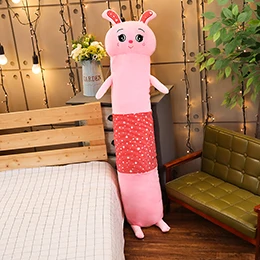 Pink rabbit Фигурка из аниме «Astroboy(плюшевая подушка цилиндрический анимированные Животные свинья Dino "Кролик", "Медвежонок" спальный длинный Поддержи детский взрослых детская одежда на рост 80 до 95/140 см - Цвет: Pink rabbit