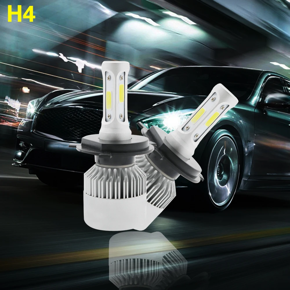 Супер яркий H4 H13 9006 светодиодный H7 H11 H1 H3 COB Чип S2 Автомобильная фара 72 Вт 8000LM