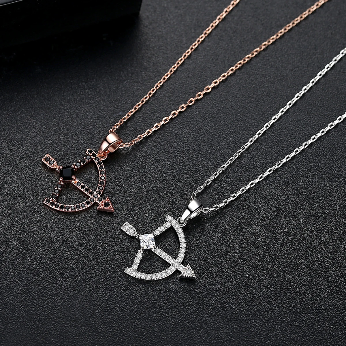 LUOTEEMI дизайн лук и Стрела кулон ожерелье для женщин свидание Роскошный CZ