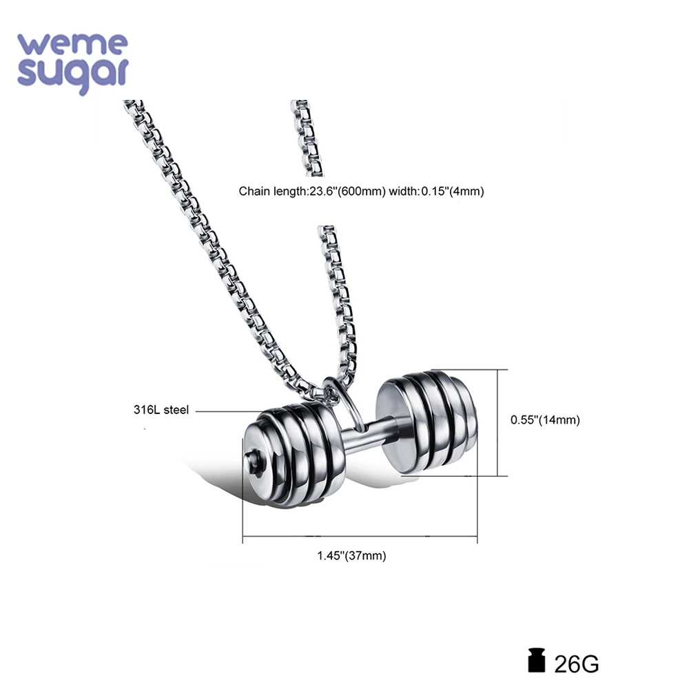 WeMe модные ювелирные изделия подвеска в виде гантели для фитнеса ожерелья из