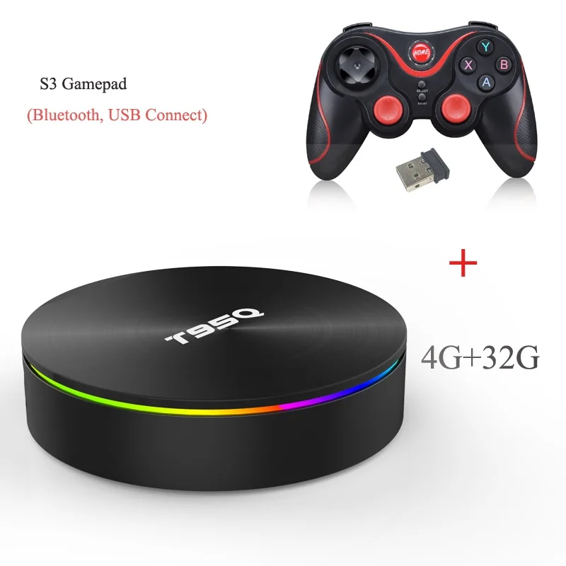 4G32G add S3 Gamepad ТВ-бокс Wechip T95Q 4G+ 64G Android 9,0 LPDDR3 Amlogic S905X2 четырехъядерный 2,4G+ 5 GHz Wifi BT4.1 1000 M H.265 4 K 4G+ 32G медиаплеер - Цвет: 4G32G add S3 Gamepad