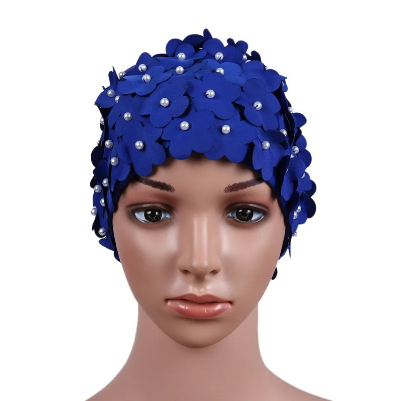 Жемчужные трехмерные лепестки женские шапочки с цветочным дизайном нежная